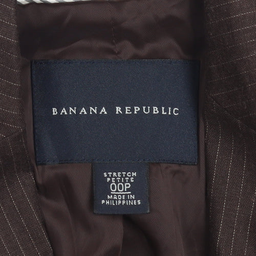 Banana Republic Women's Brown Pinstripe Petite Blazer Size 2