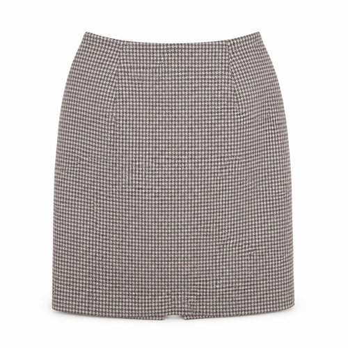 Rena Rowan for Saville Womens Brown Wool Houndstooth Pencil Skirt Size 12