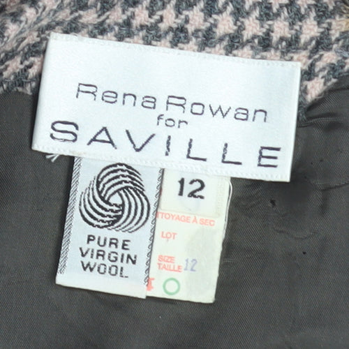 Rena Rowan for Saville Womens Brown Wool Houndstooth Pencil Skirt Size 12