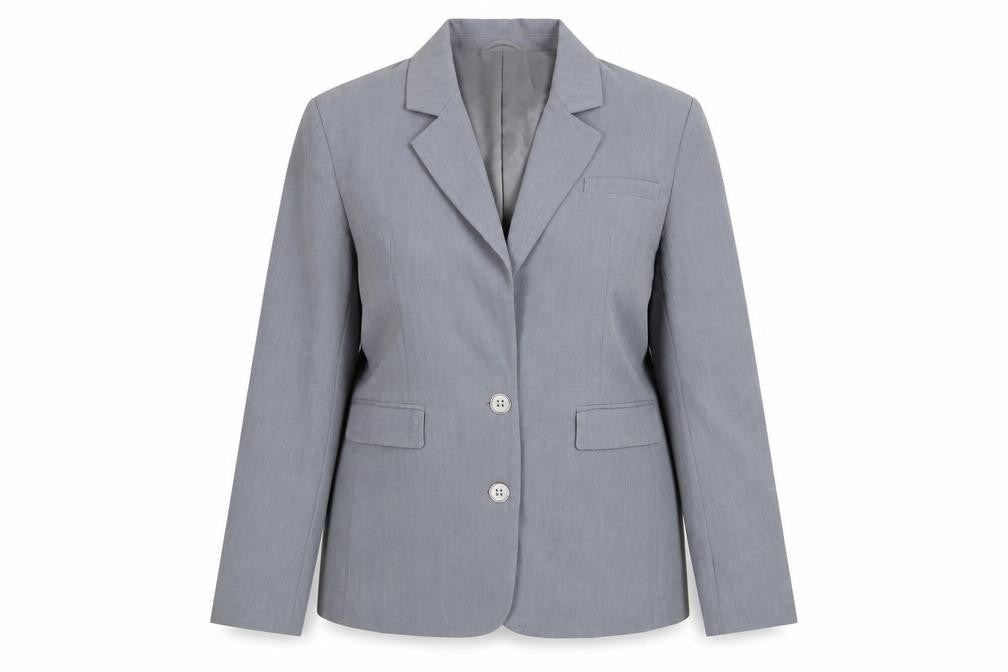 Front view of Glamorous Women Grey Two-Button Single-Breasted Blazer UK 8