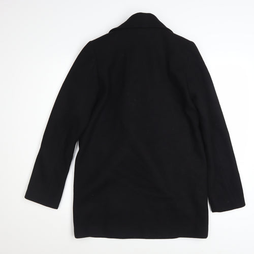 Monki Womens Black Wool Blend Pea Coat XXS Regular Fit