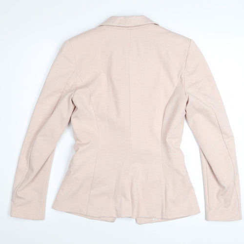 H&M Women Beige Regular Fit One-Button Blazer Size 8