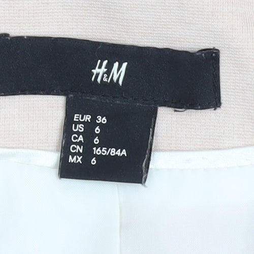 H&M Women Beige Regular Fit One-Button Blazer Size 8