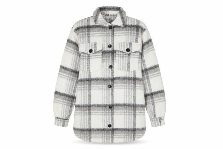 New Look Women's Grey Check Shacket Jacket Size 8