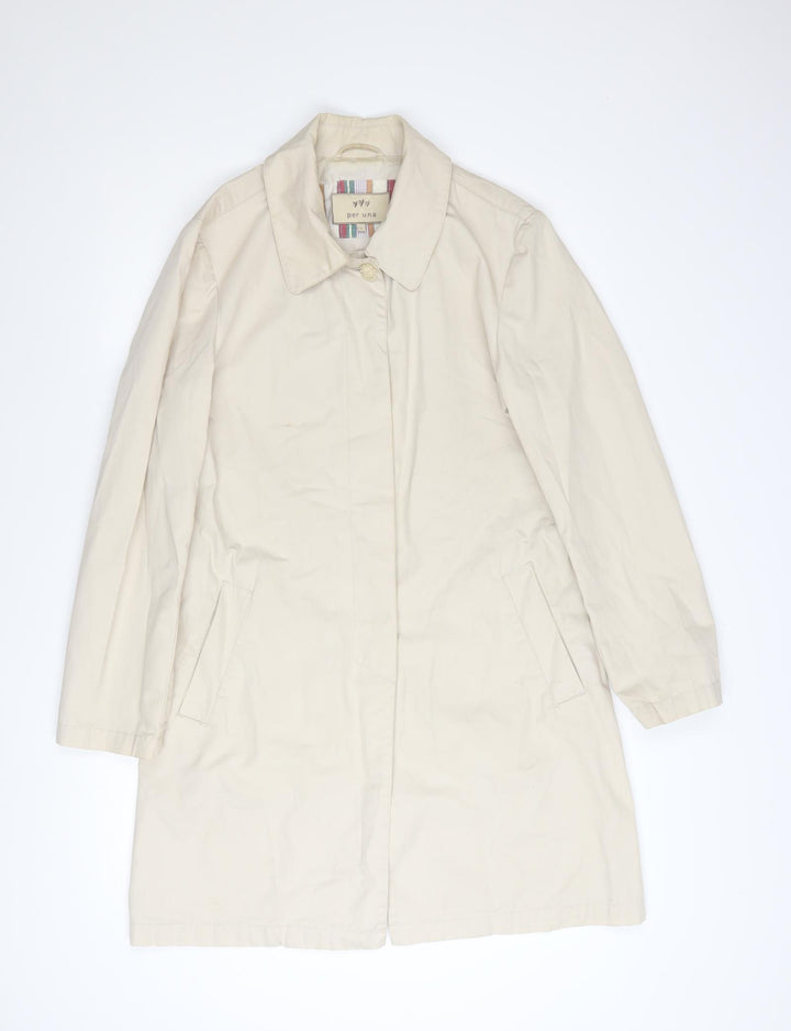 Marks and Spencer Per Una Women's Beige Small Mid-Length Trench Coat