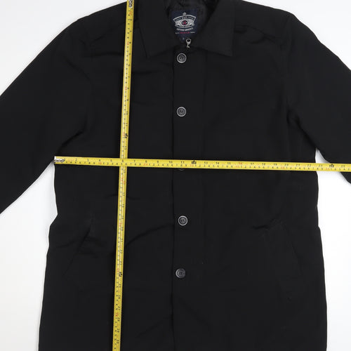 Easy Products Men's Black Nylon Mid-Length Overcoat Size L