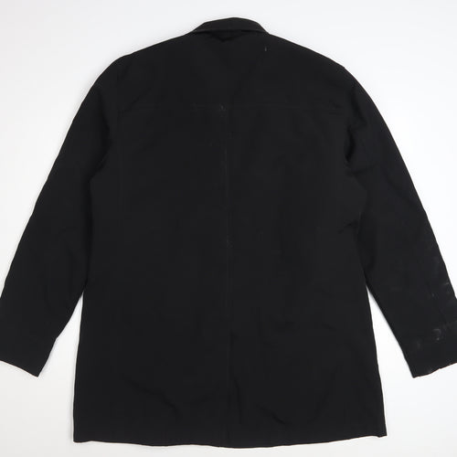 Easy Products Men's Black Nylon Mid-Length Overcoat Size L
