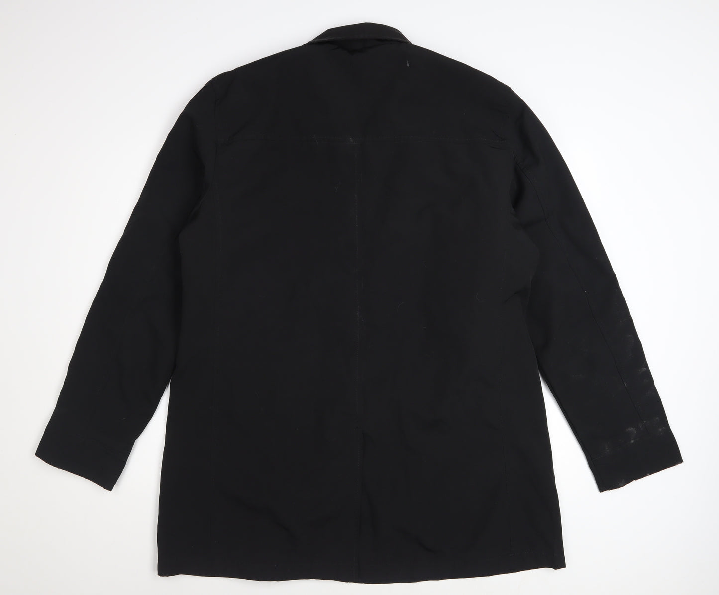 Easy Products Men's Black Nylon Mid-Length Overcoat Size L