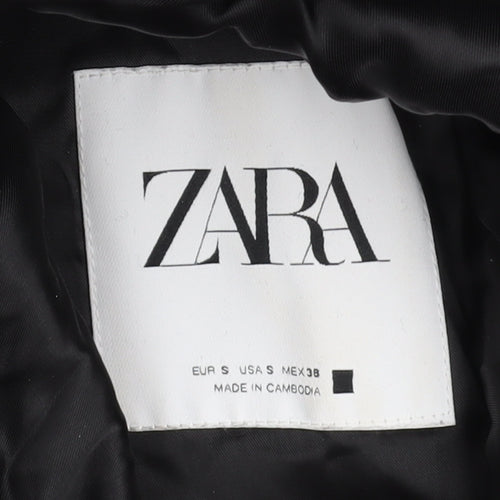 Zara Men's Black Wool Blend Mid-Length Overcoat Size S Classic