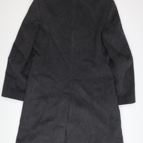 Hornes Men's Grey Wool Cashmere Blend Long Overcoat Size 40 Regular