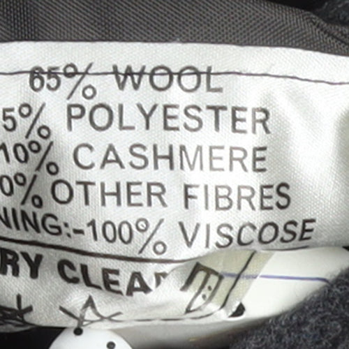 Hornes Men's Grey Wool Cashmere Blend Long Overcoat Size 40 Regular
