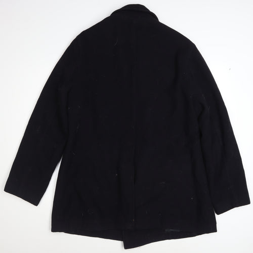 Burton Men Black Wool Cashmere Blend Pea Coat L Classic Fit