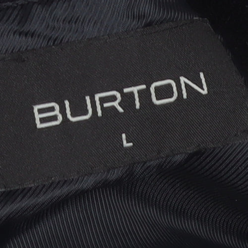 Burton Men Black Wool Cashmere Blend Pea Coat L Classic Fit