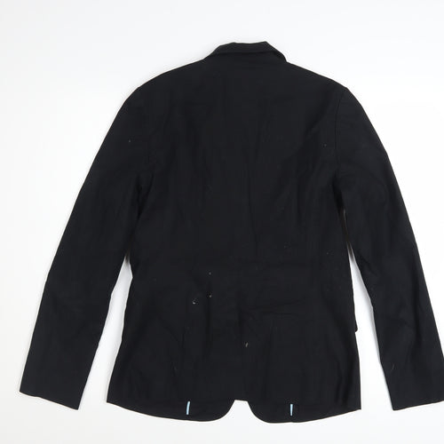 GAP Women's Black Cotton Blazer Size 6 Two-Button Single-Breasted