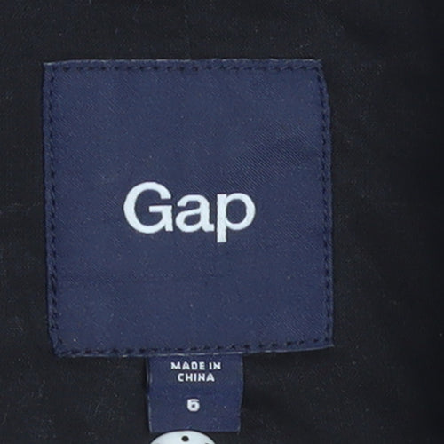 GAP Women's Black Cotton Blazer Size 6 Two-Button Single-Breasted