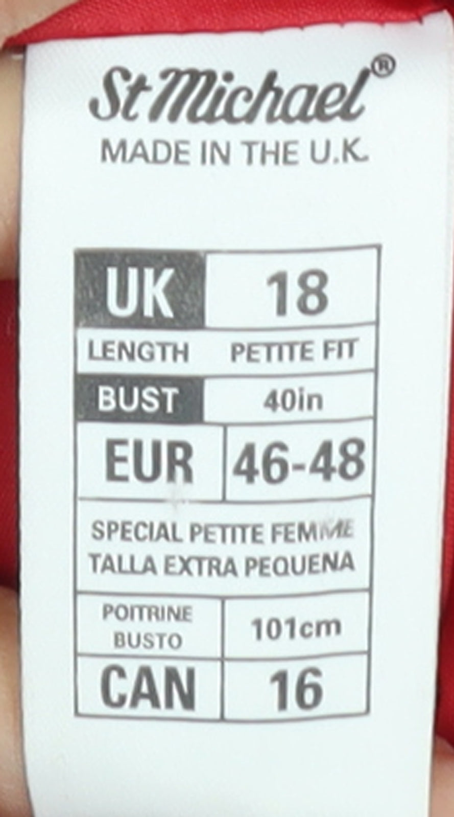 Marks and Spencer Women’s Red Wool Petite Pea Coat UK 18 Classic Style