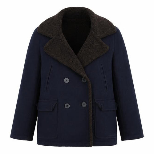American Eagle Mens Blue Wool Pea Coat Size L Classic Winter Jacket
