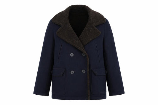 American Eagle Mens Blue Wool Pea Coat Size L Classic Winter Jacket