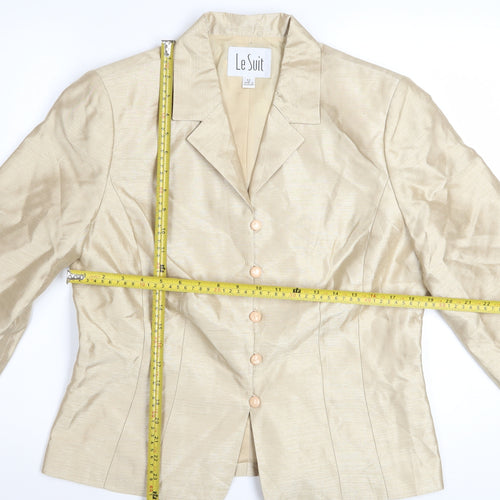 Le Suit Women's Beige Single-Breasted Blazer Size 12 Classic Fit