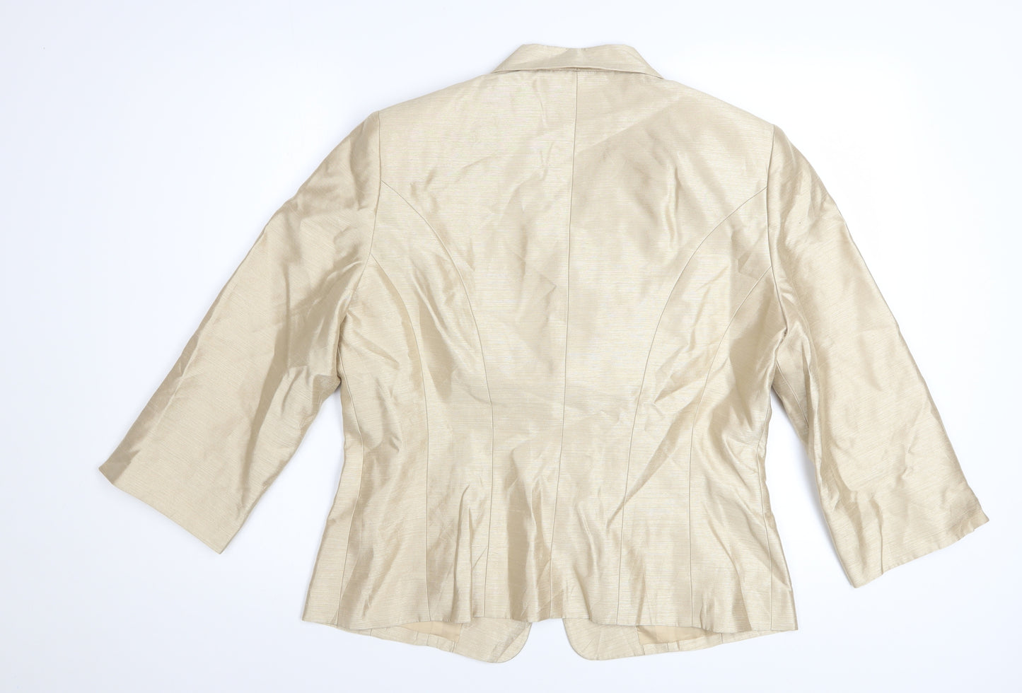 Le Suit Women's Beige Single-Breasted Blazer Size 12 Classic Fit