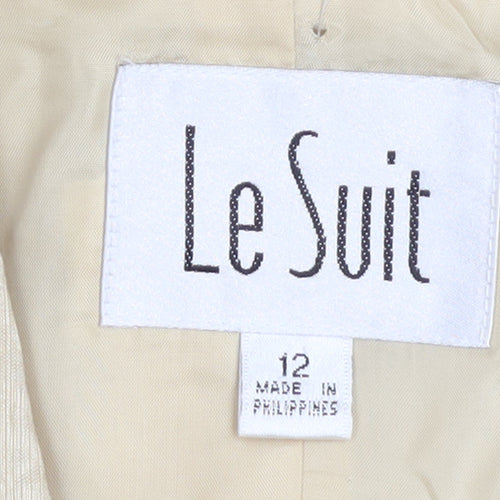 Le Suit Women's Beige Single-Breasted Blazer Size 12 Classic Fit