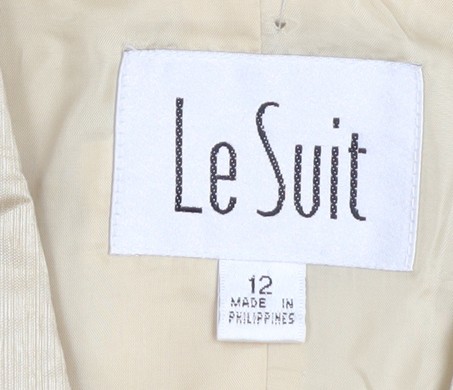 Le Suit Women's Beige Single-Breasted Blazer Size 12 Classic Fit