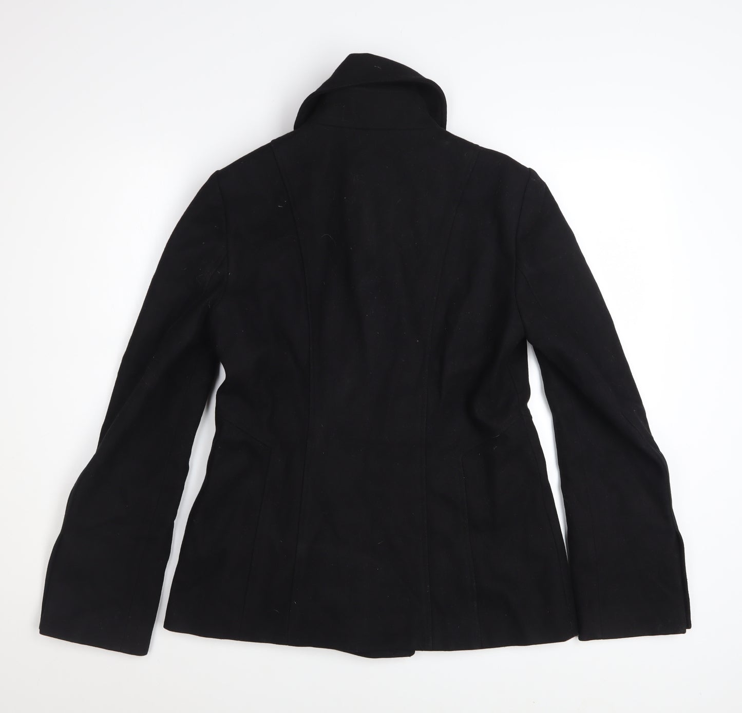 Guess Women's Black Wool Pea Coat Size S Double Breasted Jacket