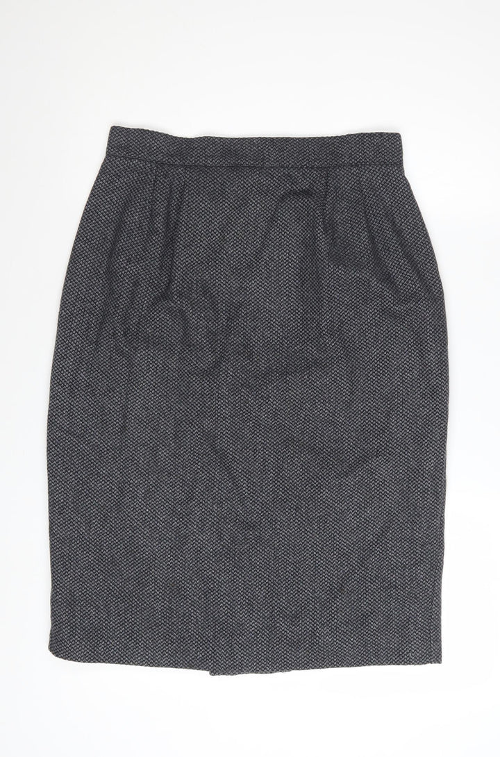 Norman Women Grey Tweed Pencil Skirt Size 12 Vintage Workwear