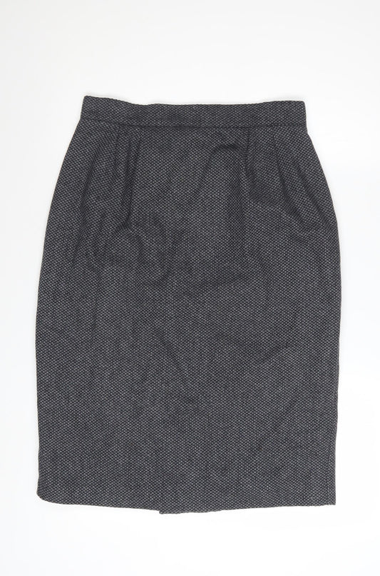 Norman Women Grey Tweed Pencil Skirt Size 12 Vintage Workwear