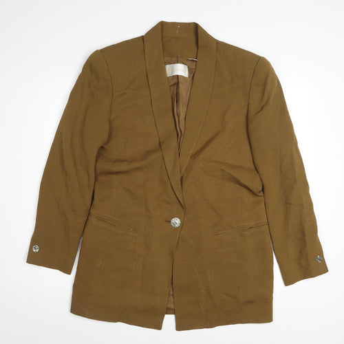 Dana Buchman Women's Brown Shawl Collar Blazer UK 10 Single-Breasted