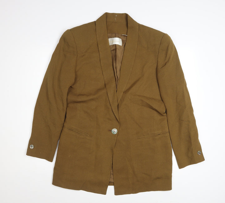 Dana Buchman Women's Brown Shawl Collar Blazer UK 10 Single-Breasted