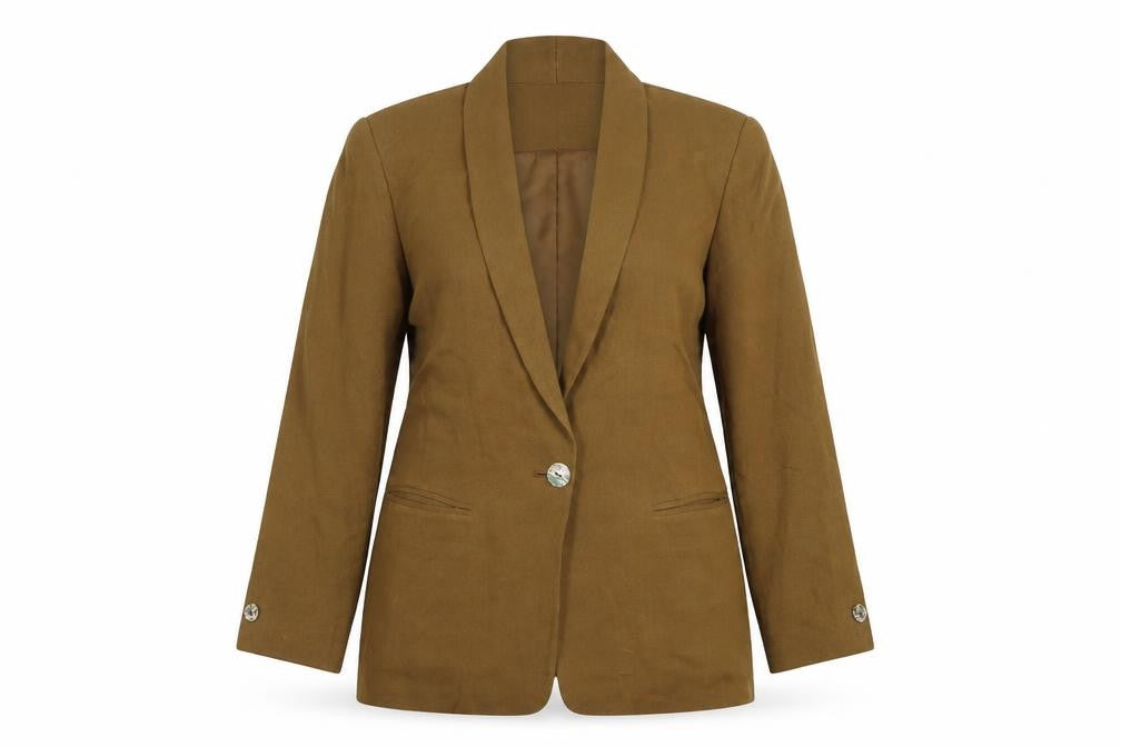 Front view of Dana Buchman Women's Brown Shawl Collar Blazer UK 10 Single-Breasted