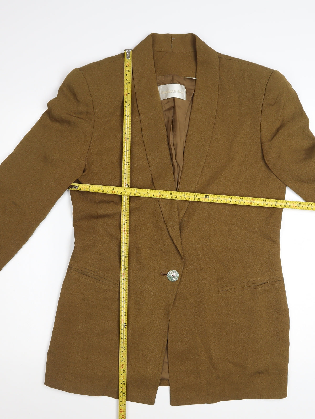 Dana Buchman Women's Brown Shawl Collar Blazer UK 10 Single-Breasted