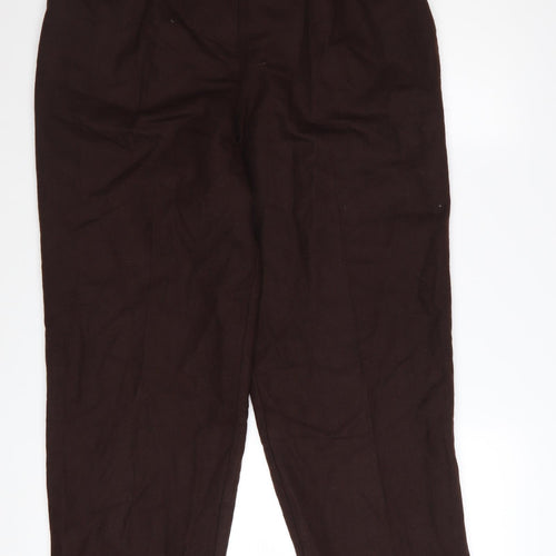 Norton McNaughton Women’s Brown Wool Pleated High Waist Trousers Size 10