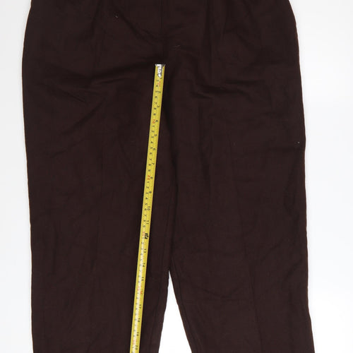 Norton McNaughton Women’s Brown Wool Pleated High Waist Trousers Size 10