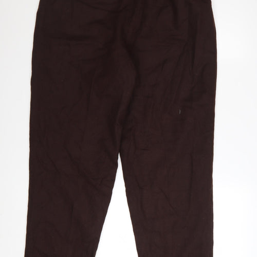 Norton McNaughton Women’s Brown Wool Pleated High Waist Trousers Size 10