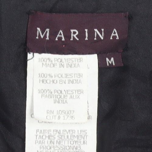 Marina Womens Black Beaded Open Front Formal Jacket Size M