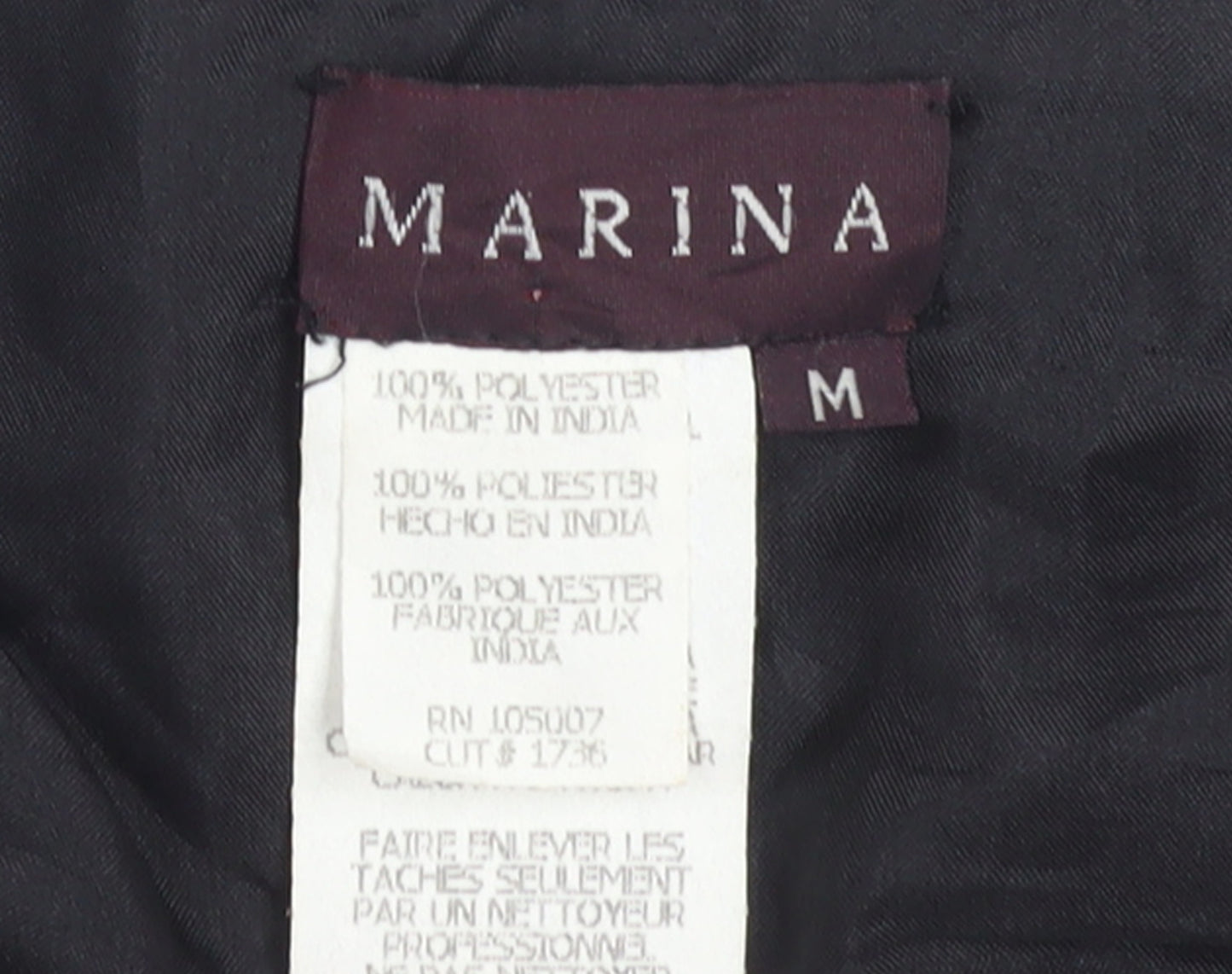 Marina Womens Black Beaded Open Front Formal Jacket Size M