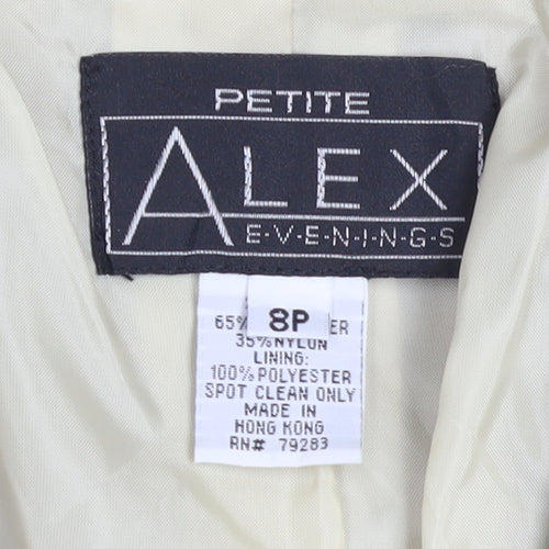 Alex Evenings Women's Petite Gold Embroidered Satin Blazer Size 8P
