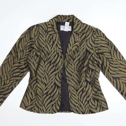 Jessica Howard Petite Green Leaf Pattern Blazer Women's Size 10