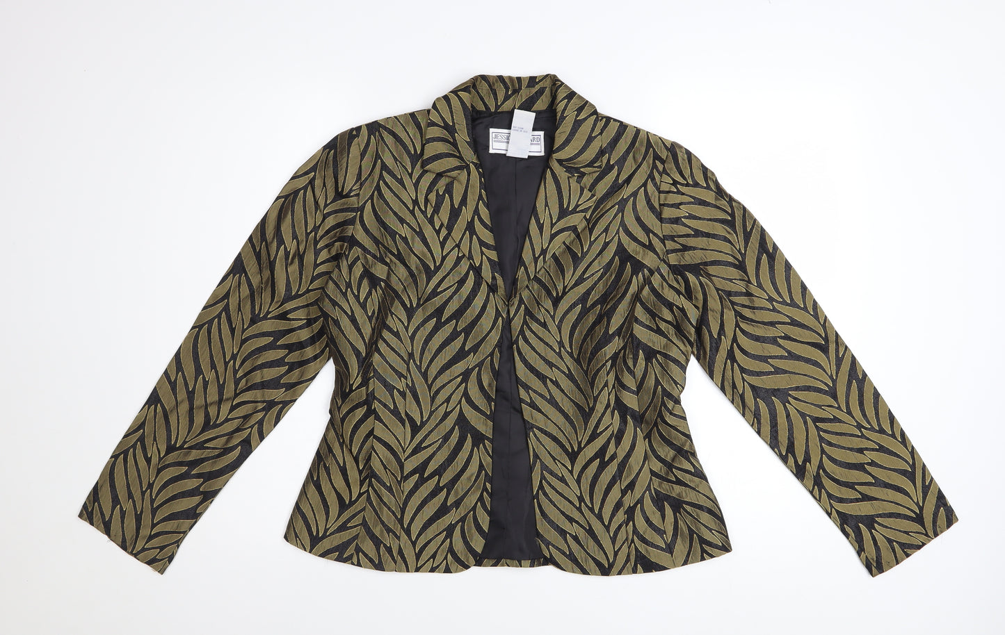 Jessica Howard Petite Green Leaf Pattern Blazer Women's Size 10