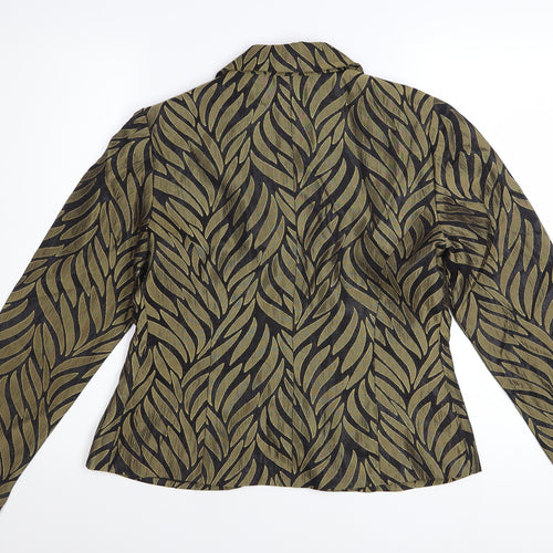 Jessica Howard Petite Green Leaf Pattern Blazer Women's Size 10