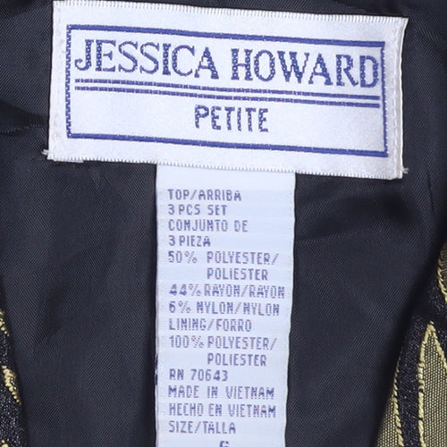 Jessica Howard Petite Green Leaf Pattern Blazer Women's Size 10