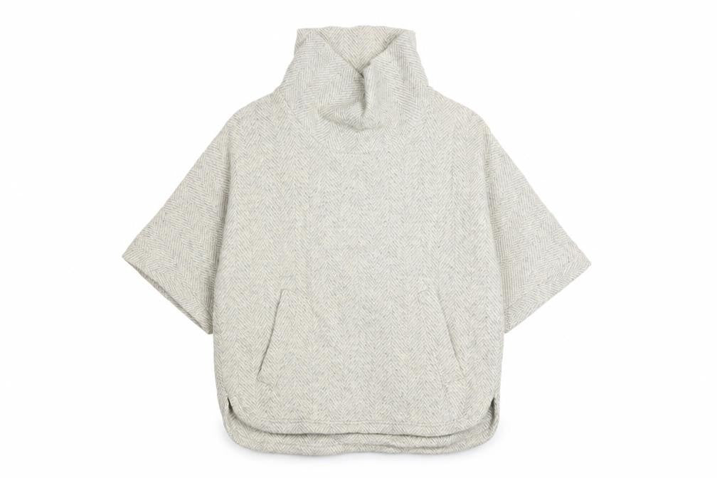 J.Crew Women Beige Wool Blend Cowl Neck Cape Jumper Size M