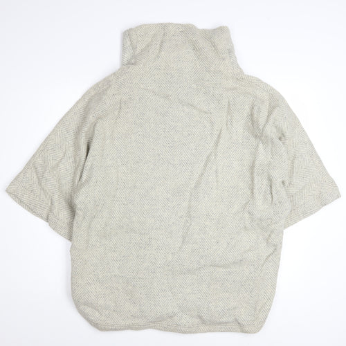 J.Crew Women Beige Wool Blend Cowl Neck Cape Jumper Size M