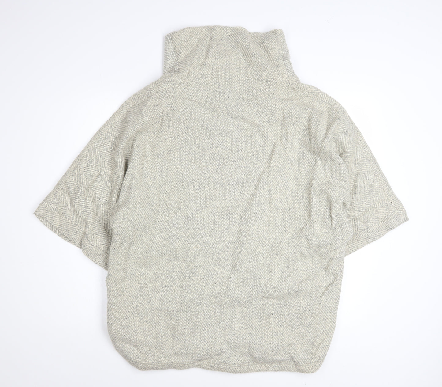 J.Crew Women Beige Wool Blend Cowl Neck Cape Jumper Size M