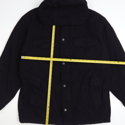 Abercrombie & Fitch Men's Black Wool Blend Hooded Parka Jacket M