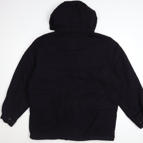 Abercrombie & Fitch Men's Black Wool Blend Hooded Parka Jacket M