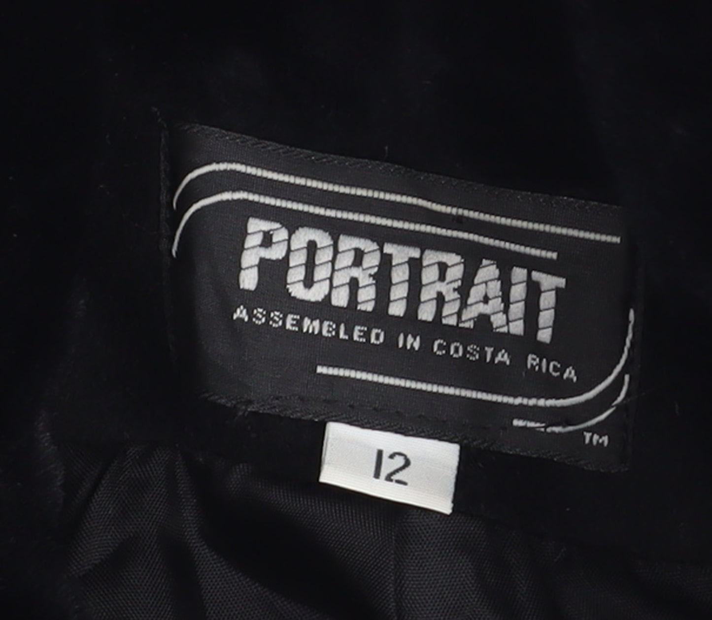 Portrait Women’s Black Wool Blend Fur Trim Mid-Length Coat Size 12