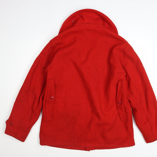 Woolrich Women's Red Wool Lined Mid-Length Parka Coat M